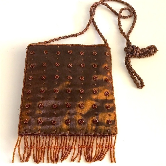 NYTLITES - Mini Beaded Cooper Tone Women Handbag – NEW - Picture 1 of 13